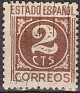 Spain 1940 Numeros 2 CTS Castaño Rojizo Edifil 915. España 915 2. Subida por susofe